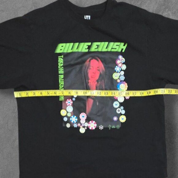 Billie Eilish x Takashi Murakami Shirt Medium Black Uniqlo Short Sleeve Tee - Picture 5 of 5